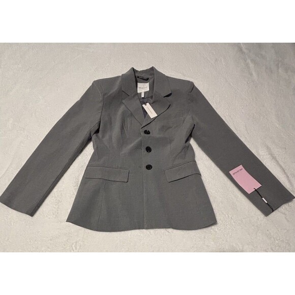Anthropologie Avec Les Filles Sculpted Hourglass Blazer Sz Md Grey NWT - Picture 6 of 13